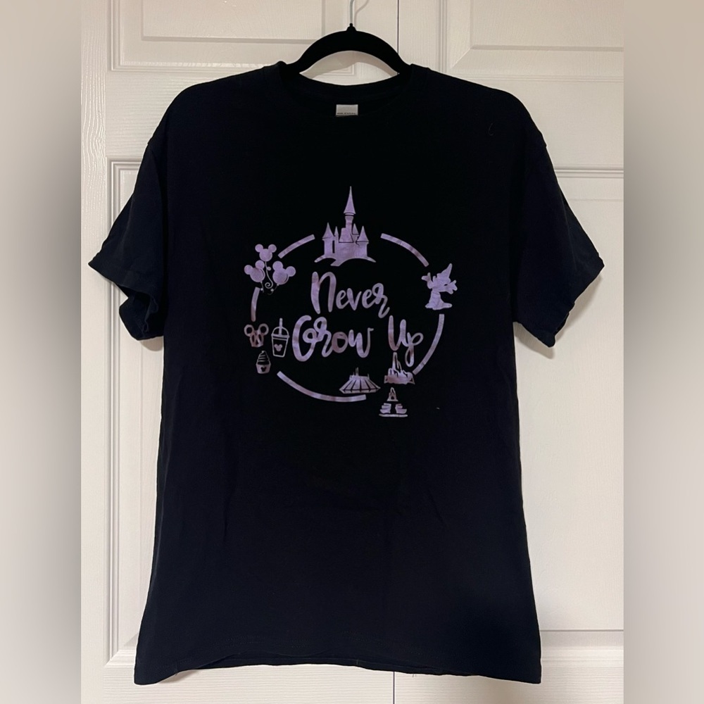 Disney Never Grow Up Black Tee Shirt